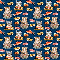 Navy - Sushi Cats